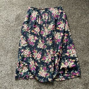 Vintage floral elastic skirt